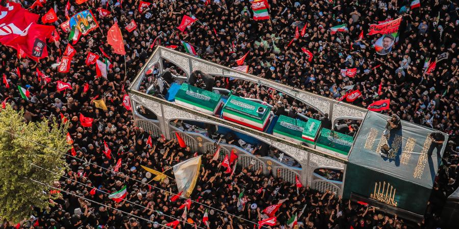 Funeral procession and prayer over the pure body of the martyred Leader in Mashhad